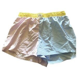 SHEIN Pink and Blue Bermuda Shorts Vibrant Comfort